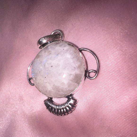 Moonstone Crystal Silver Pendant - Picture 1 of 3
